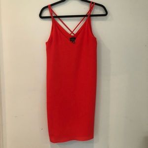 TopShop red-orange Slip Dress